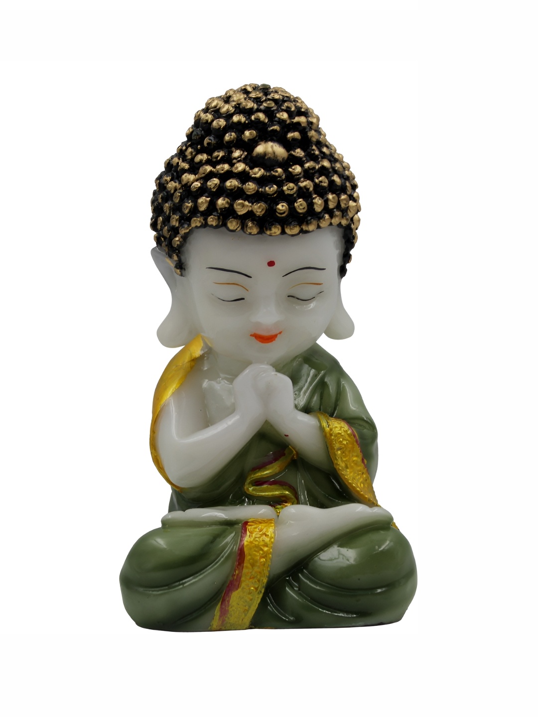 

ESVAR STONECRAFT Green and White Buddha Idol Showpiece