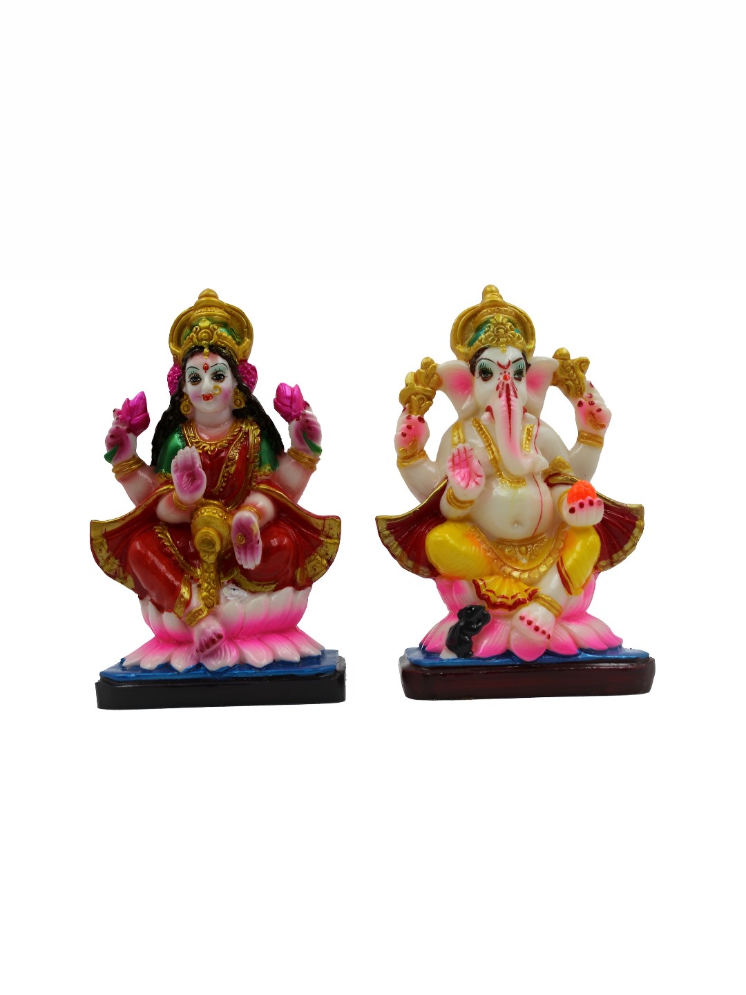 

ESVAR STONECRAFT Yellow and Red 2 Pieces Religious Idol Showpiece