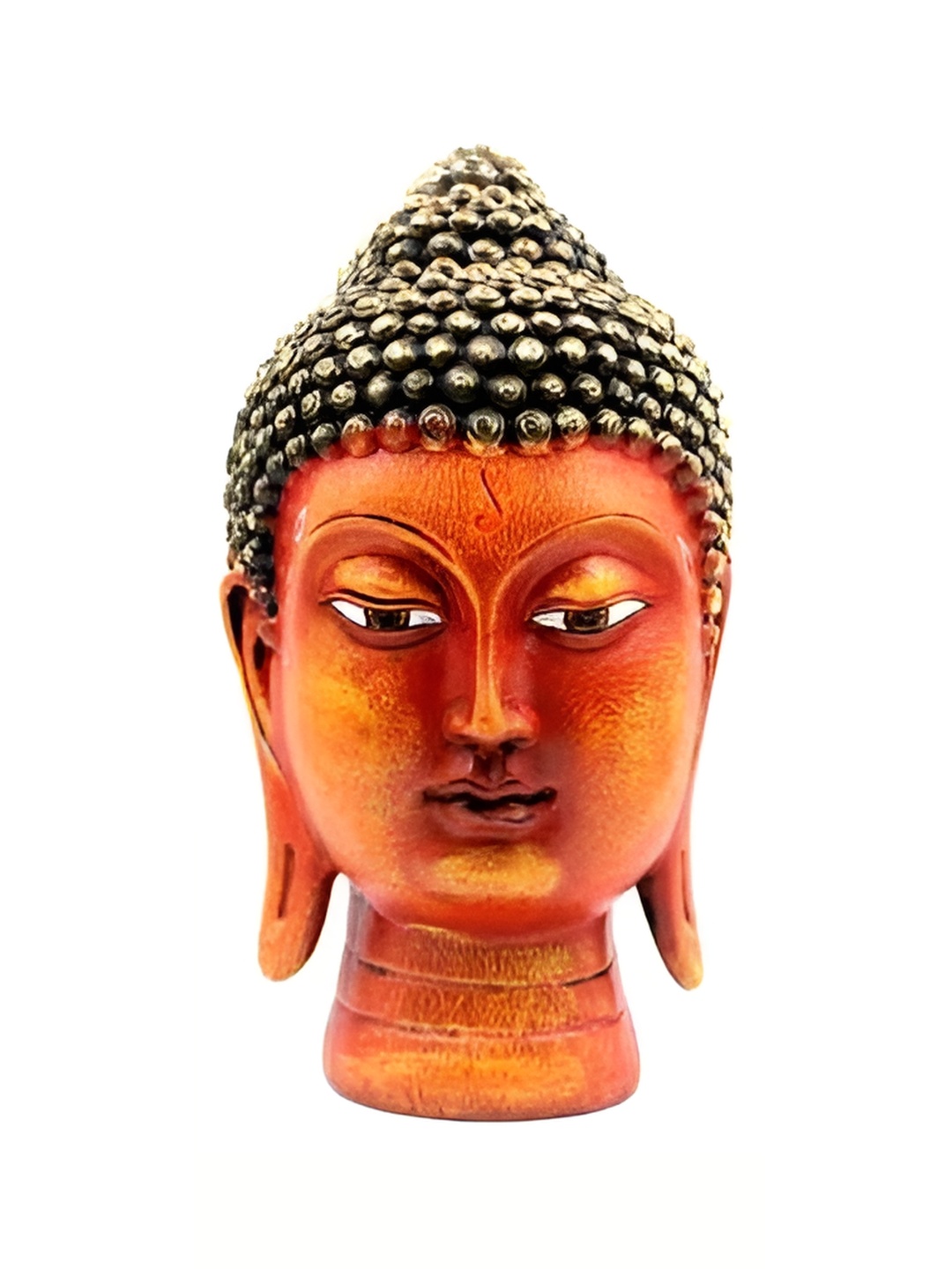 

ESVAR STONECRAFT Orange and GoldToned Buddha Idol Showpiece
