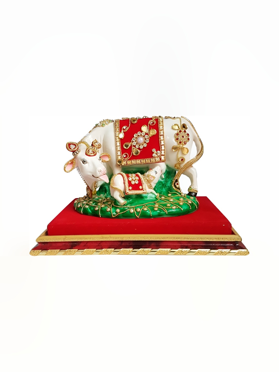 

ESVAR STONECRAFT Red and GoldToned Decorative Figurine Showpiece