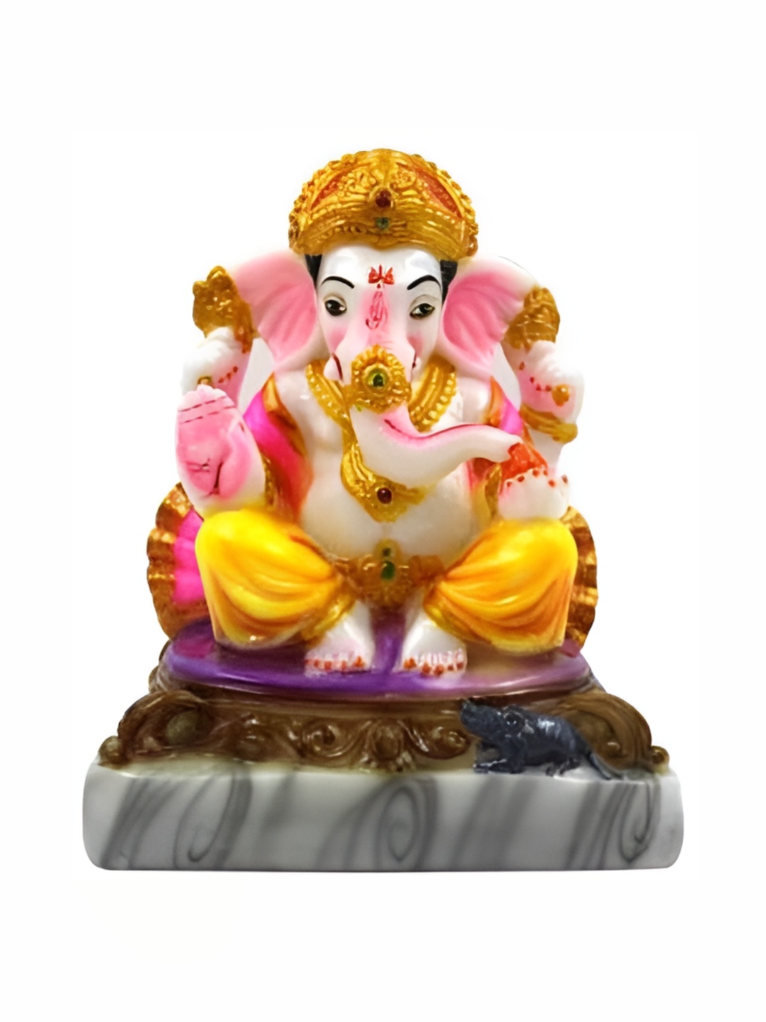 

ESVAR STONECRAFT Beige & Gold Toned Religious Idol Showpiece