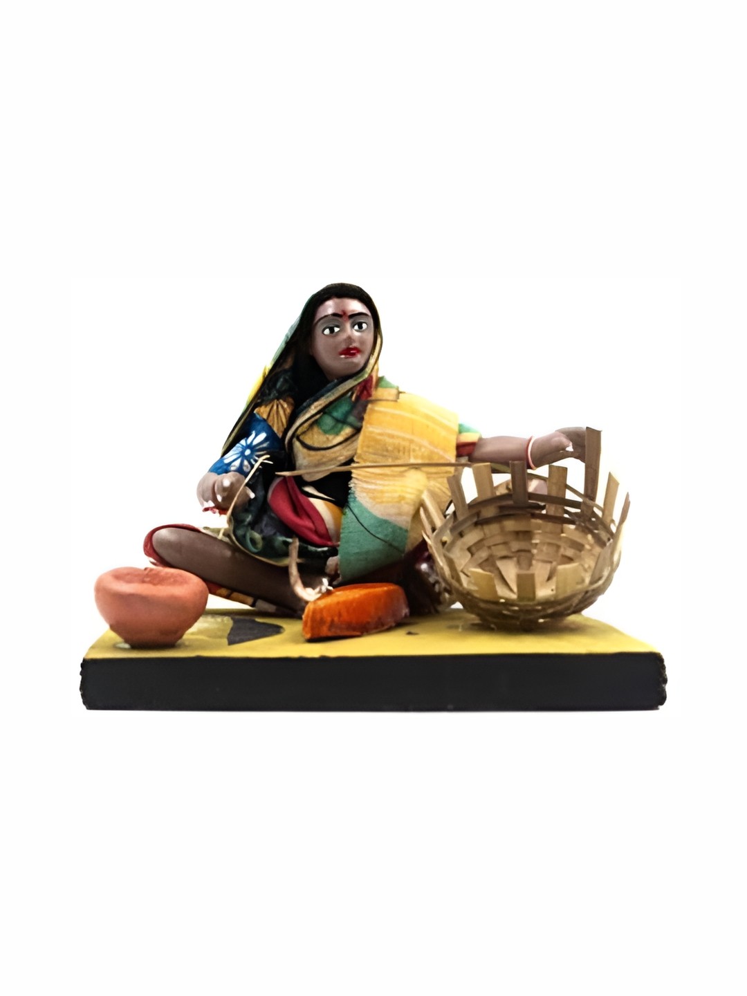 

ESVAR STONECRAFT Brown & Yellow Terracotta Figurine Showpiece