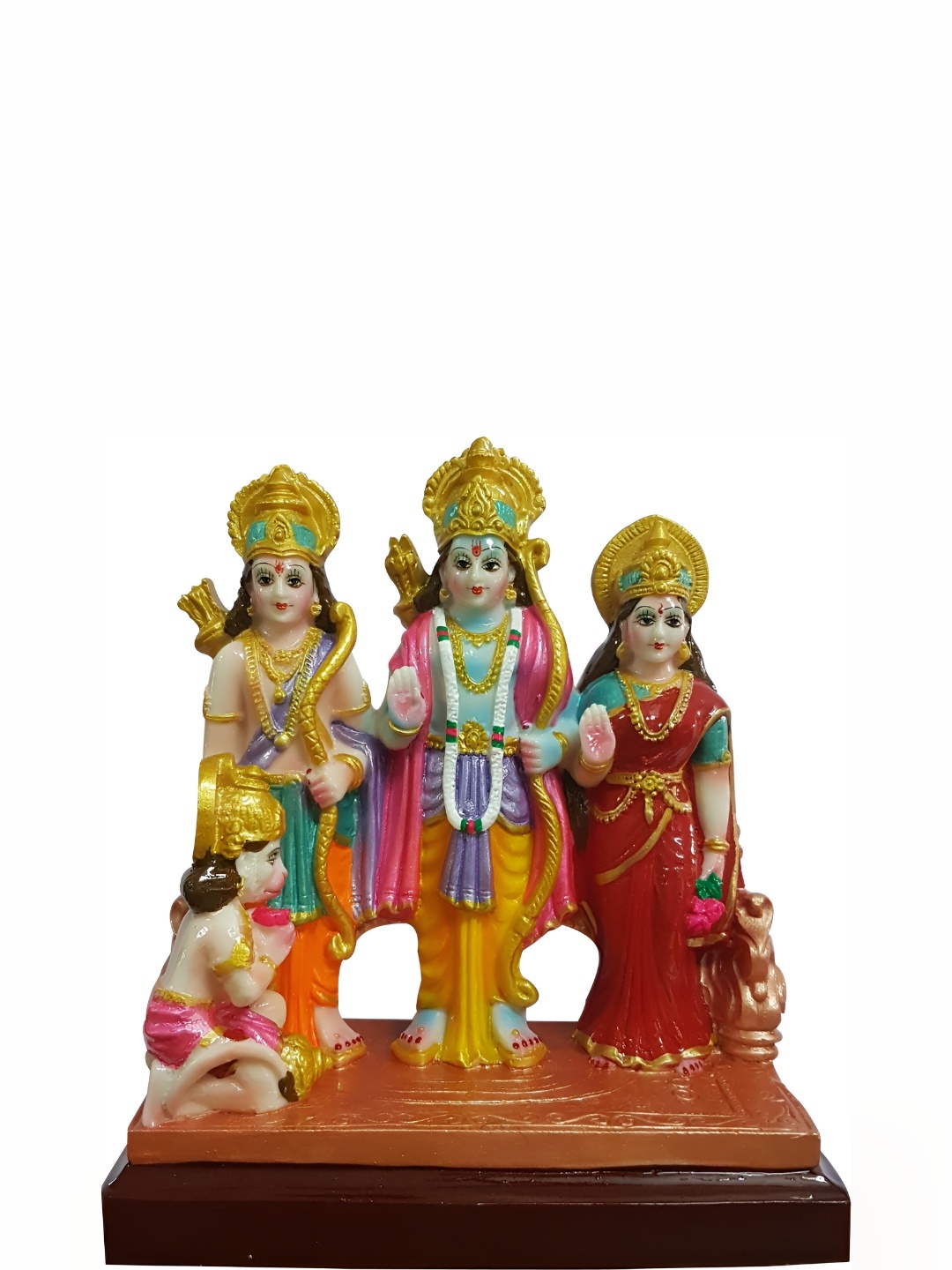 

ESVAR STONECRAFT Red Yellow Ram Darbar Sculpture Showpiece