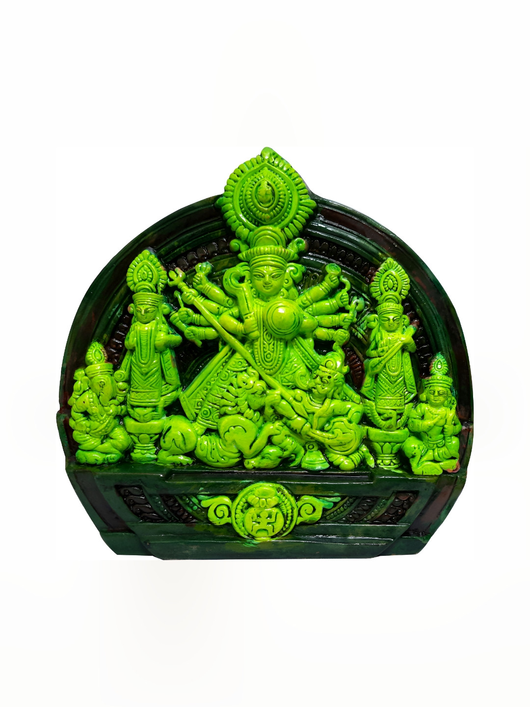 

ESVAR STONECRAFT Green & Black Religious Terracotta Idol Showpiece