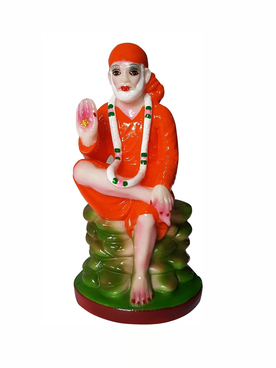 

ESVAR STONECRAFT Orange Sai Baba Religious Showpiece