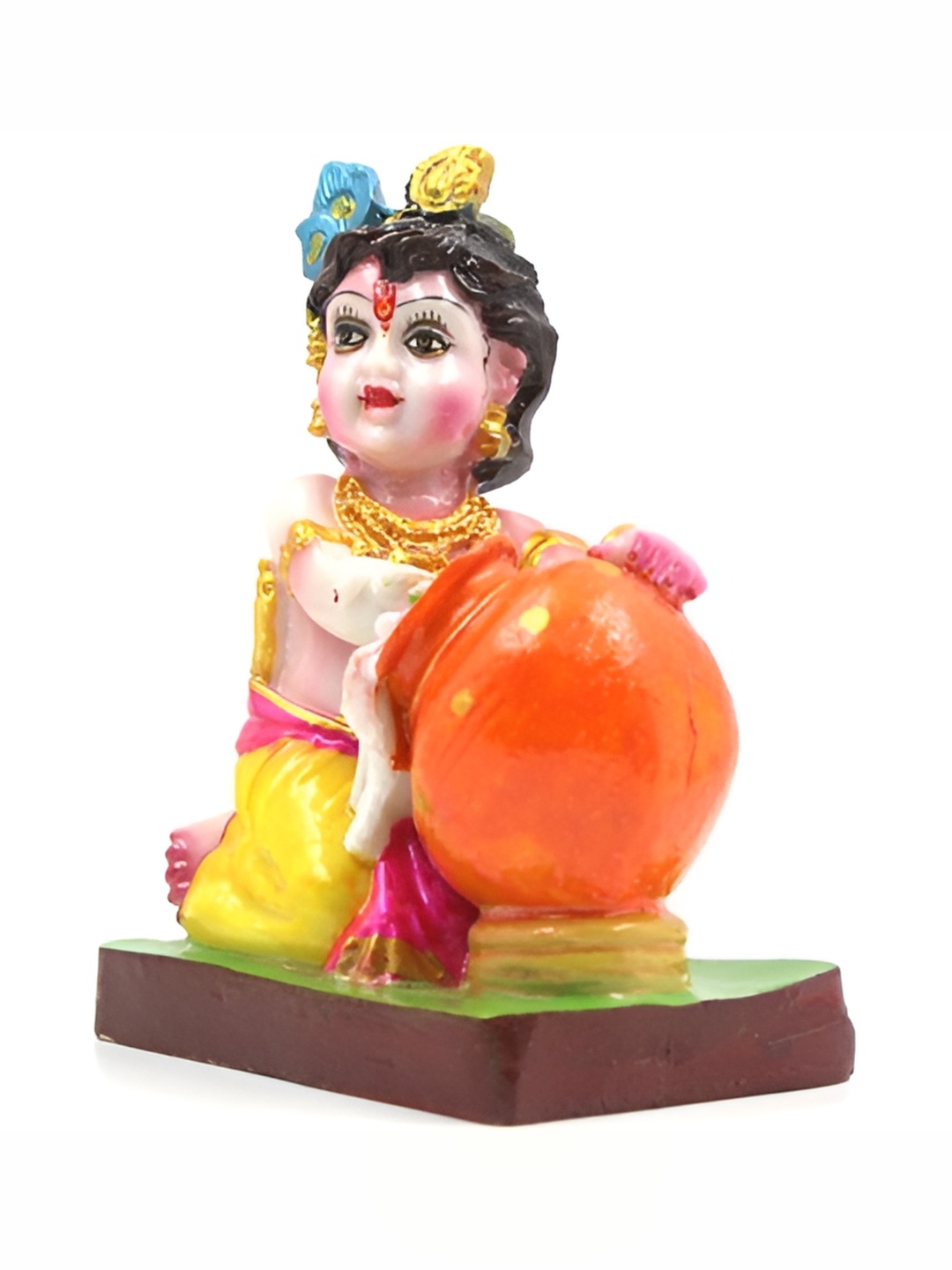 

ESVAR STONECRAFT Pink & Gold Toned Religious Idol Showpiece