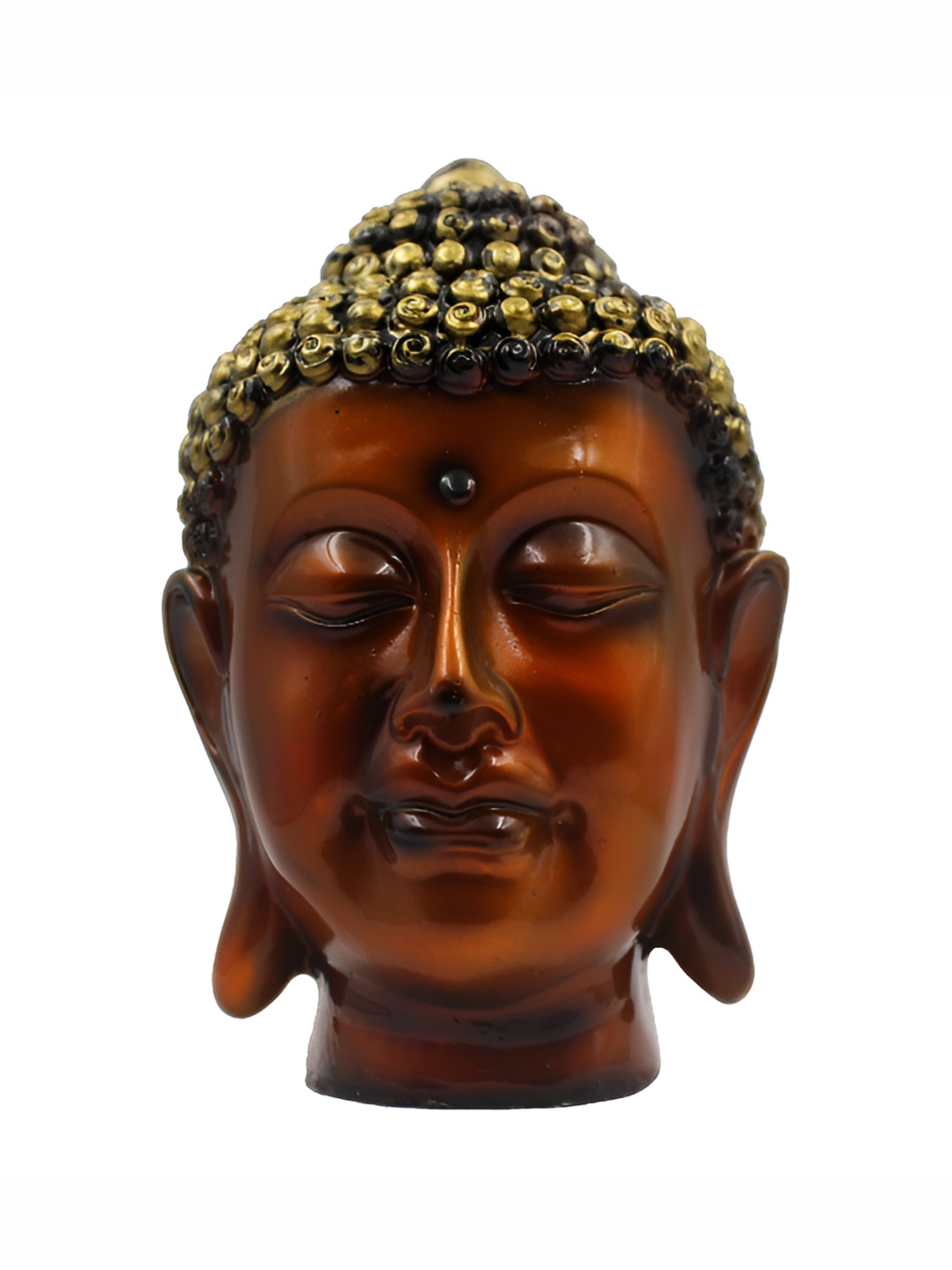 

ESVAR STONECRAFT Red Buddha Face Statue Showpiece, Brown
