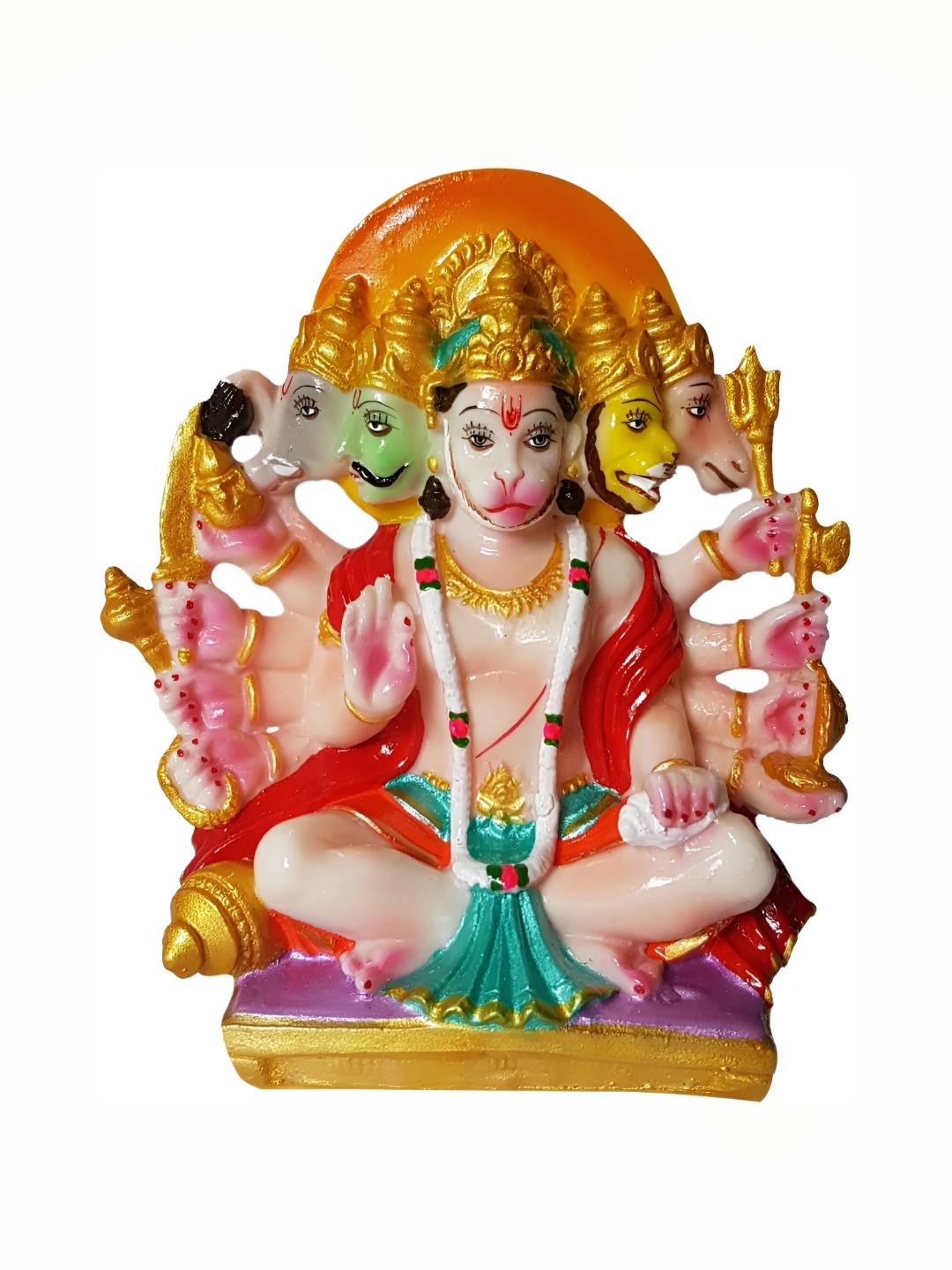 

ESVAR STONECRAFT White Red Lord Hanuman Religious Showpiece, Pink