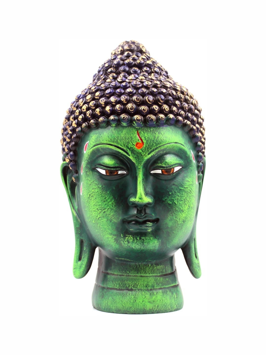 

ESVAR STONECRAFT Green & Copper Toned Buddha Figurine Showpiece