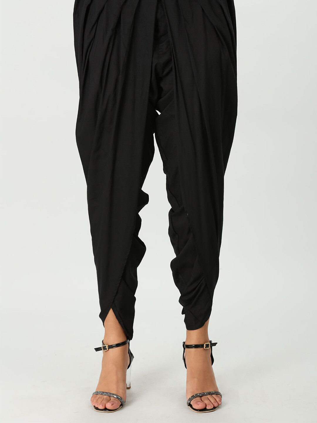 

Mustard Women Mid-Rise Dhoti Pant, Black