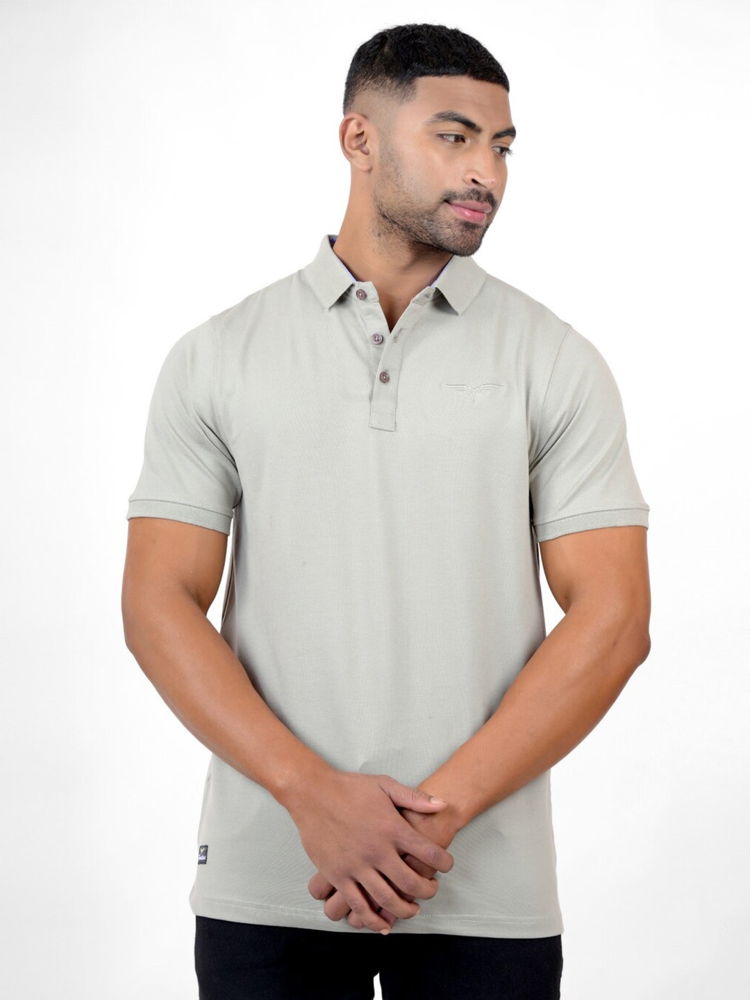 

Pontiac Polo Collar Regular Fit Cotton T-shirt, Grey