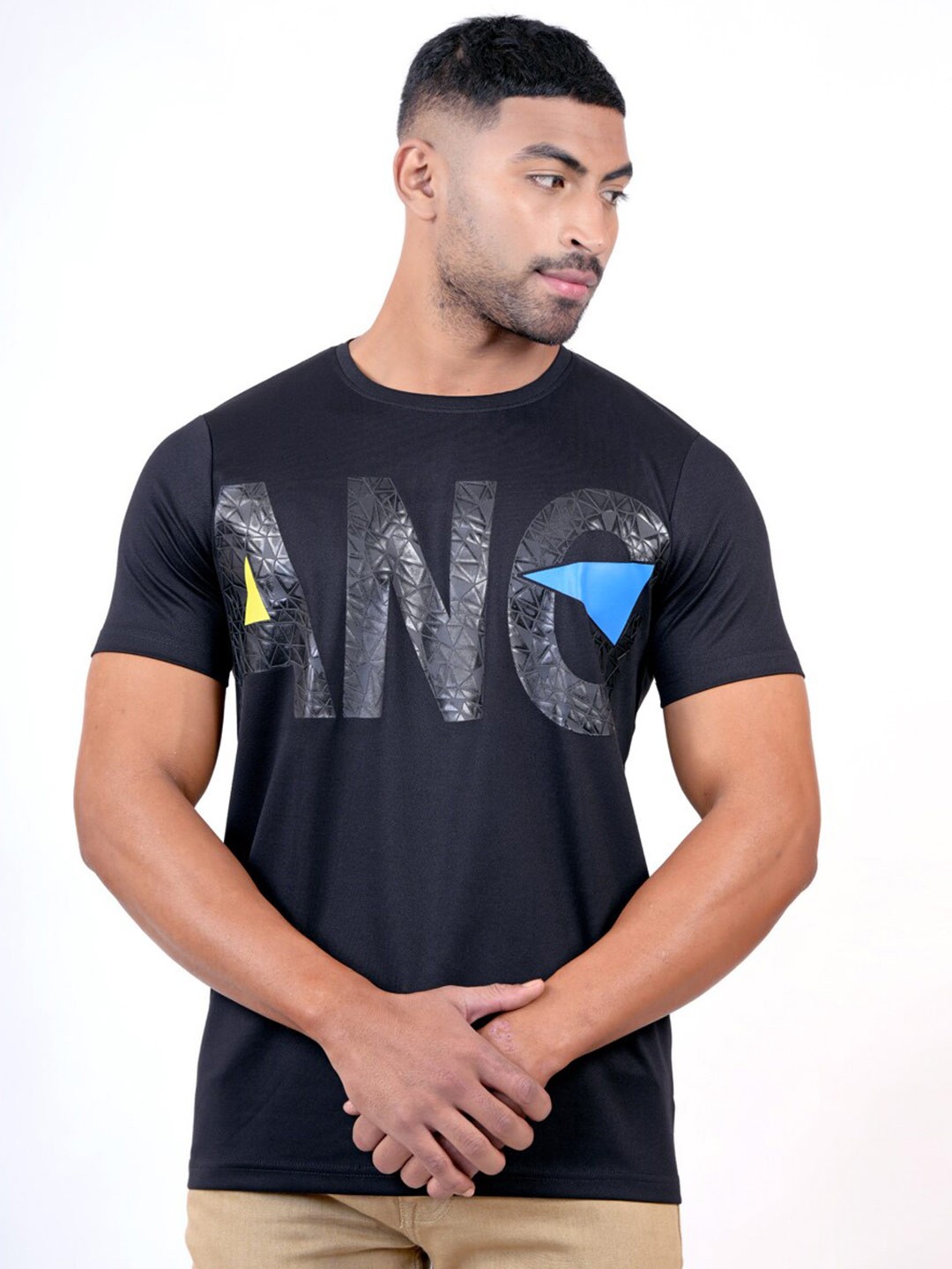 

Pontiac Typography Printed Regular Fit Cotton T-shirt, Black