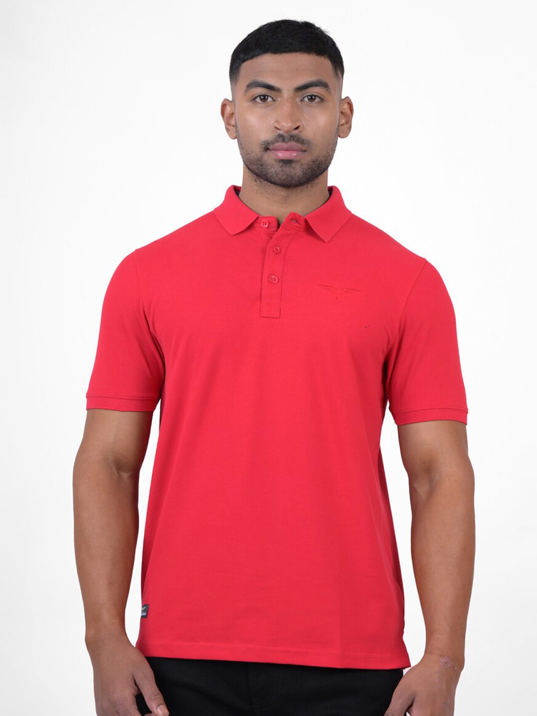 

Pontiac Polo Collar Regular Fit Cotton T-shirt, Red