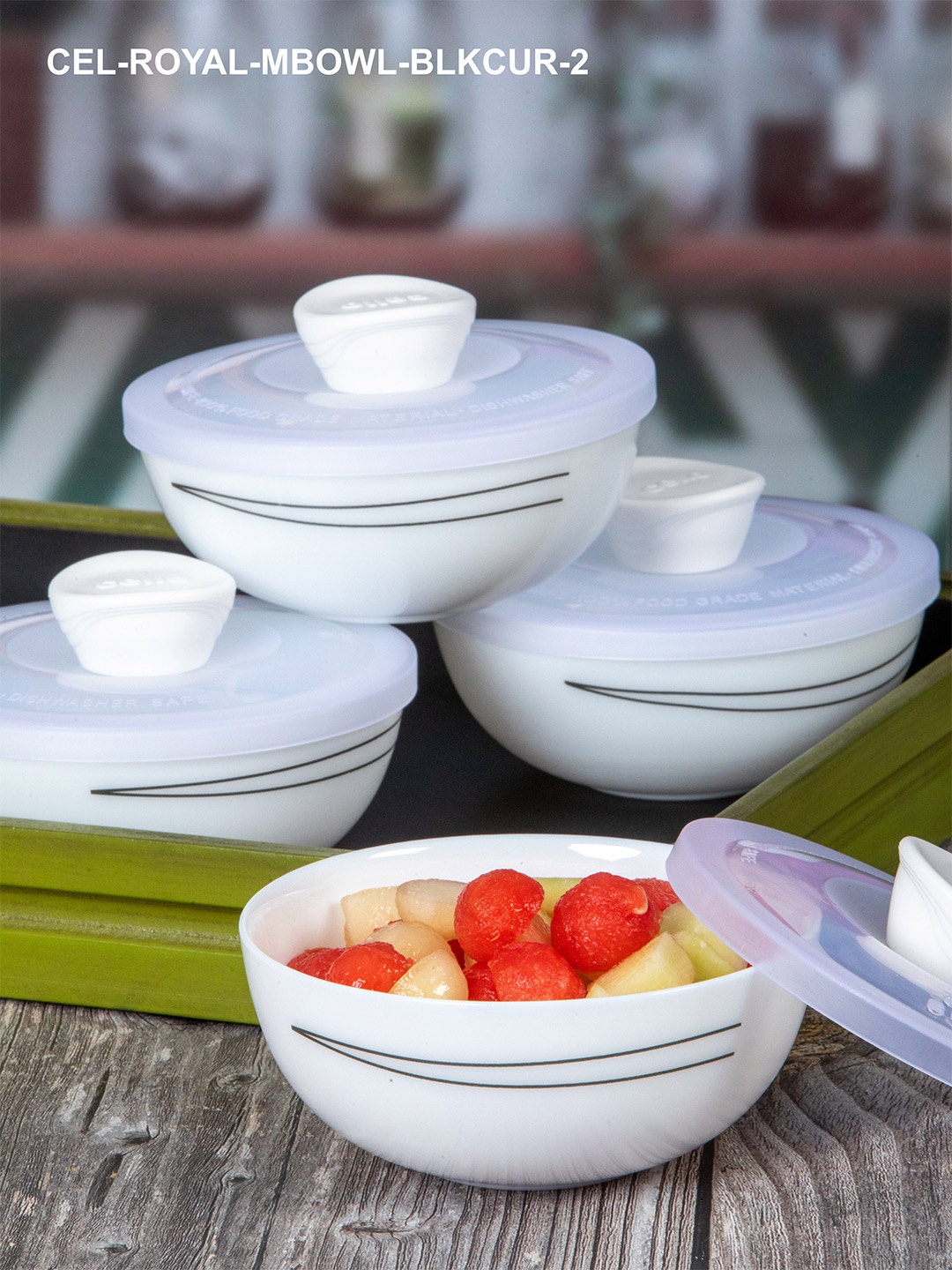 

Cello White Ceramic 4 Pieces Opalware Serving Bowl 500 Ml