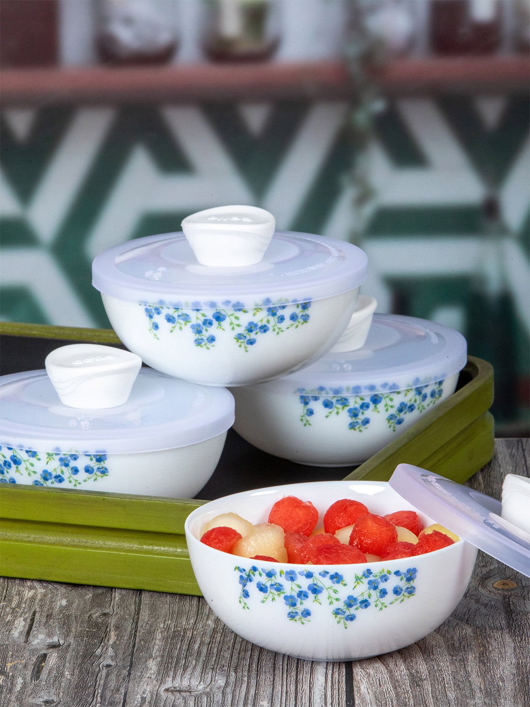 

Cello White Ceramic 4 Pieces Opalware Serving Bowl