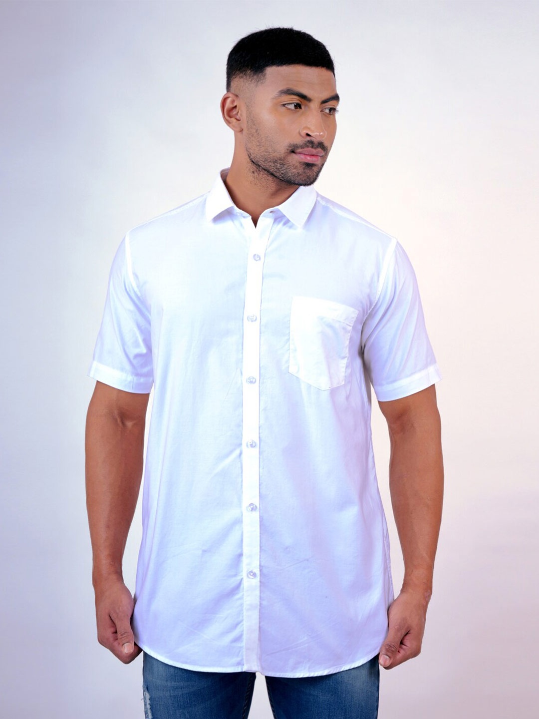 

Pontiac Organic Cotton Regular Fit Opaque Casual Shirt, White