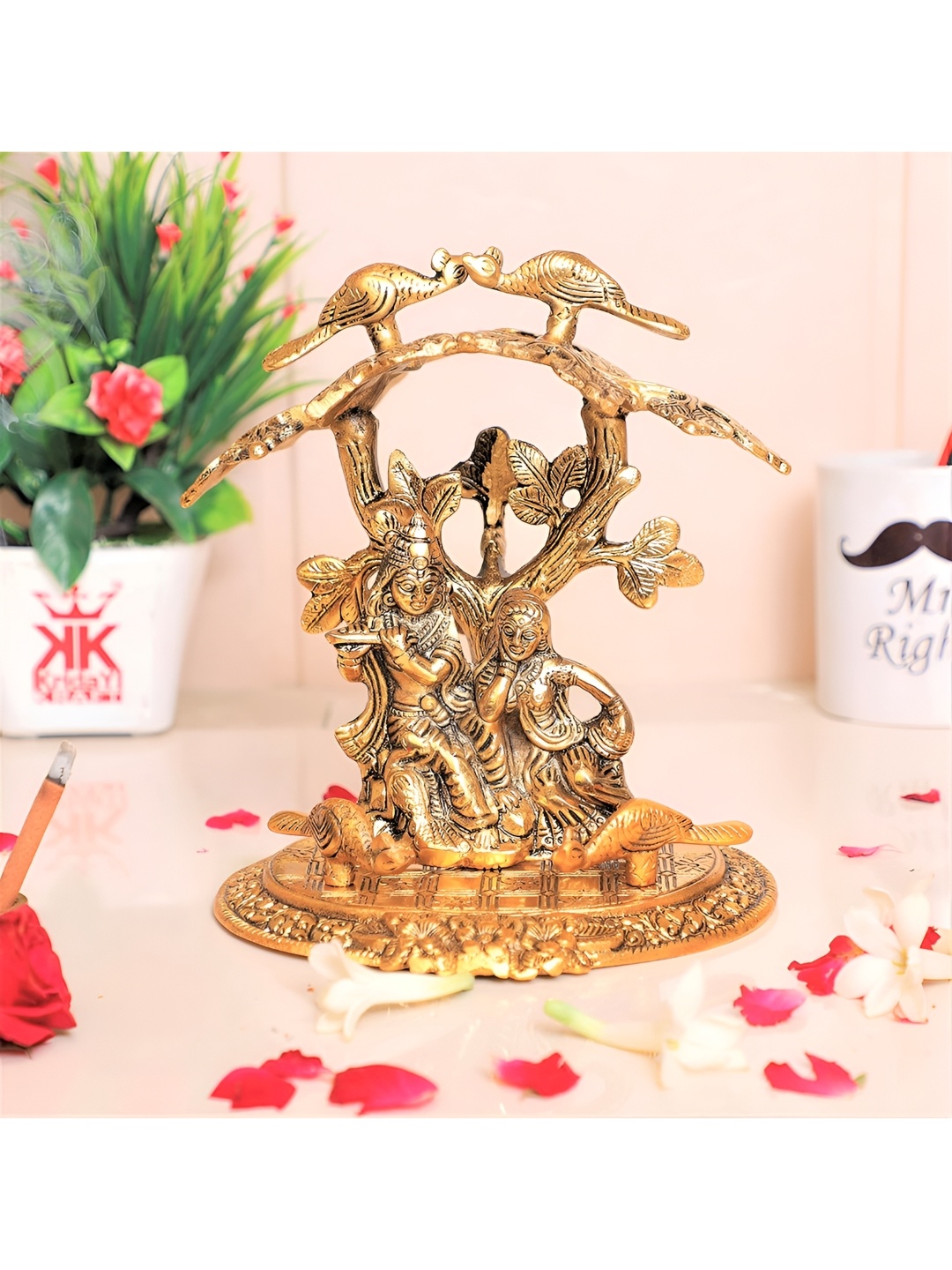 

Kridaykraft Gold Toned Metal Religious Idol Showpiece