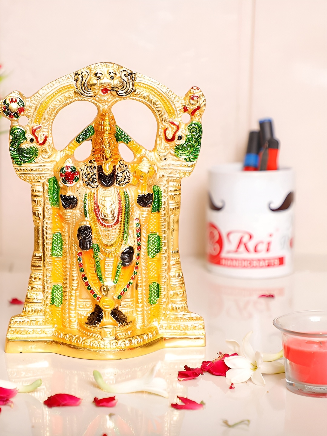 

Kridaykraft Gold-toned Tirupati Balaji Showpiece