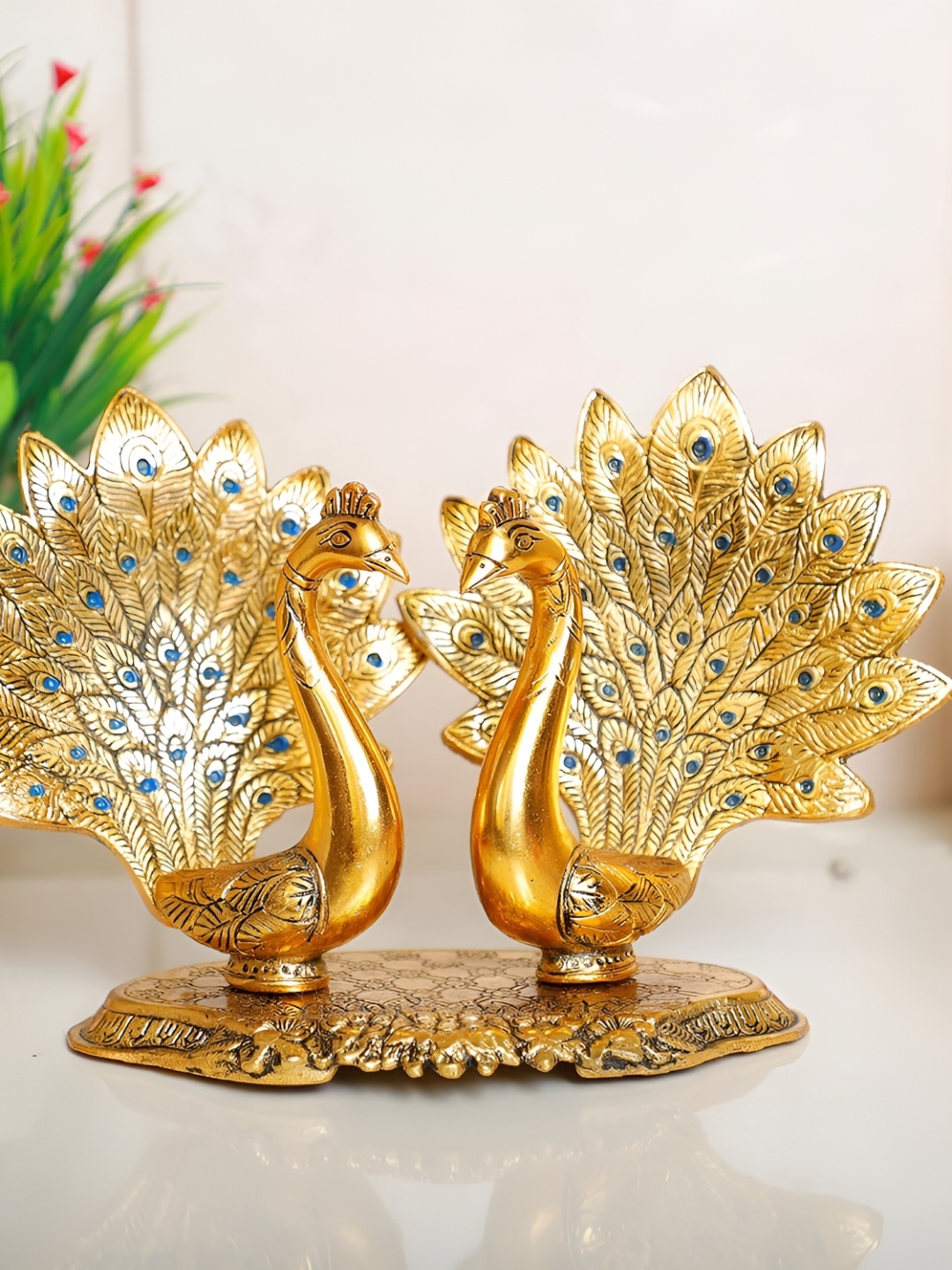 

Kridaykraft Gold Toned & Blue Metal Idol Showpiece