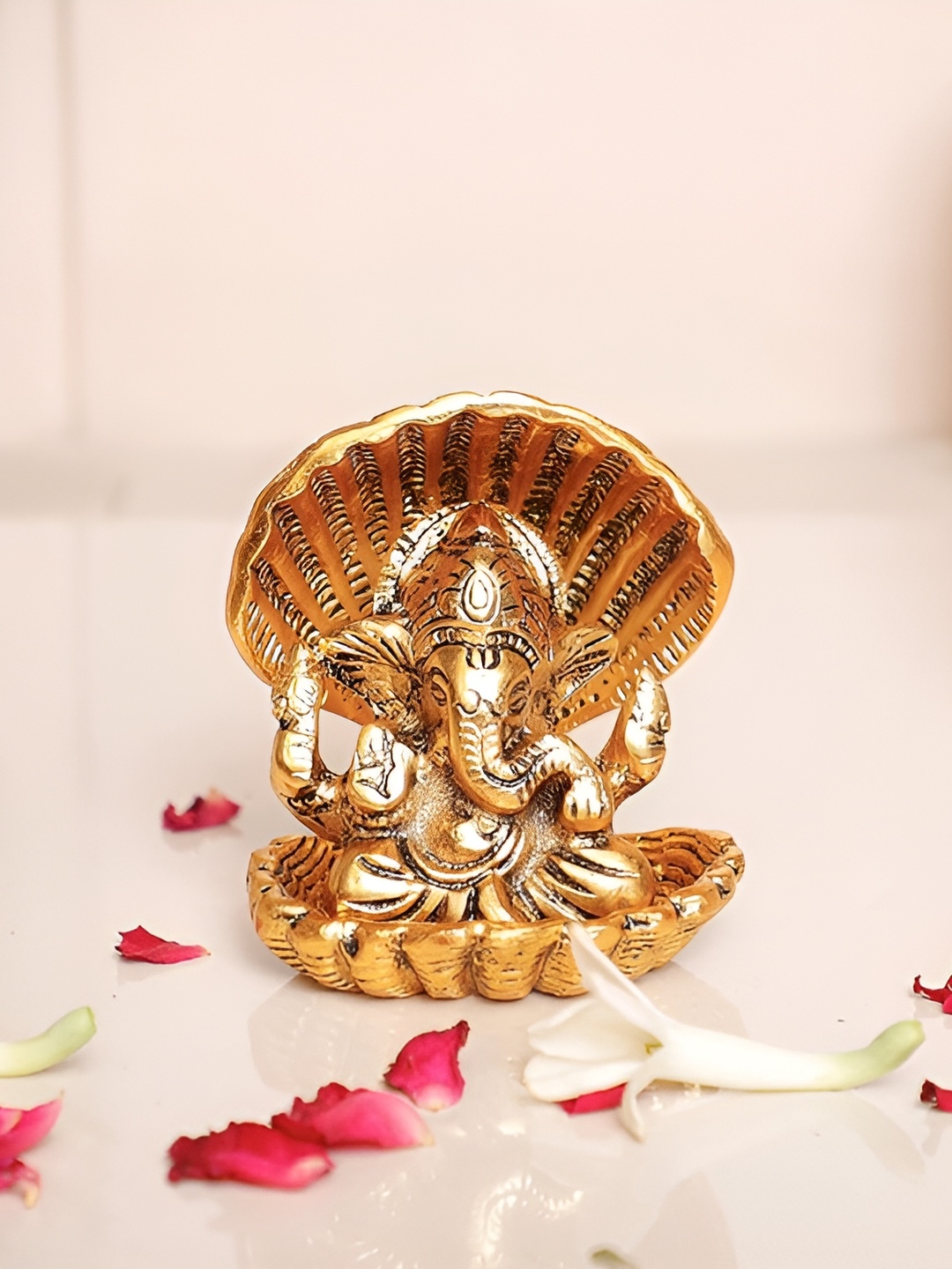 

Kridaykraft Gold-Toned Metal Small Ganesh Showpiece