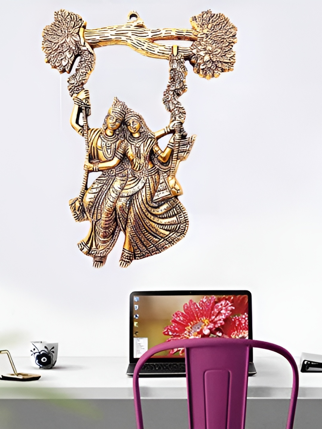 

Kridaykraft Gold Toned Religious Idol Showpiece
