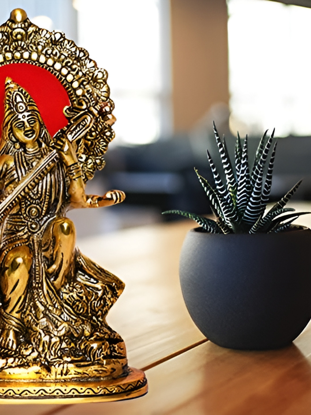 

Kridaykraft Gold-Toned Ma Saraswati Showpiece