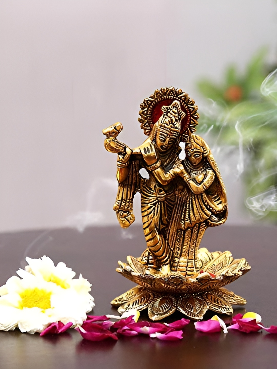 

Kridaykraft Gold Toned Religious Idol Showpiece