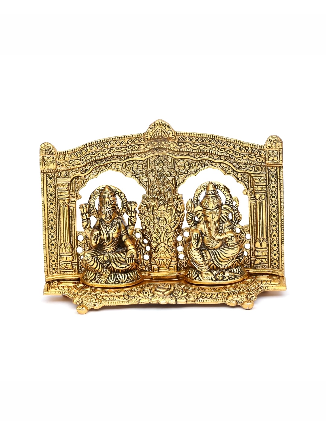 

Kridaykraft Gold-Toned Metal Small Laxmi Ganesh Idol Showpiece