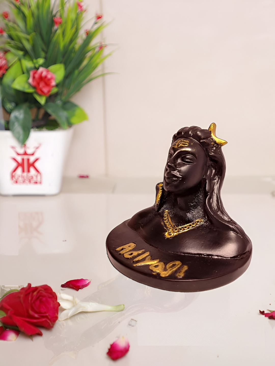 

Kridaykraft Gold Toned & Brown Religious Idol Showpiece