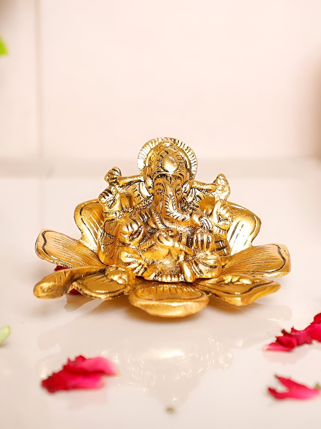 

Kridaykraft Gold Toned Metal Religious Idol Showpiece