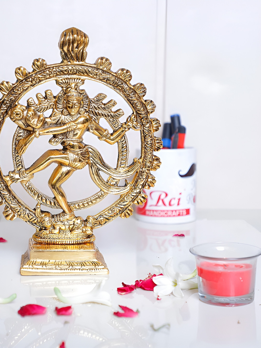 

Kridaykraft Gold Toned Metal Religious Idol Showpiece