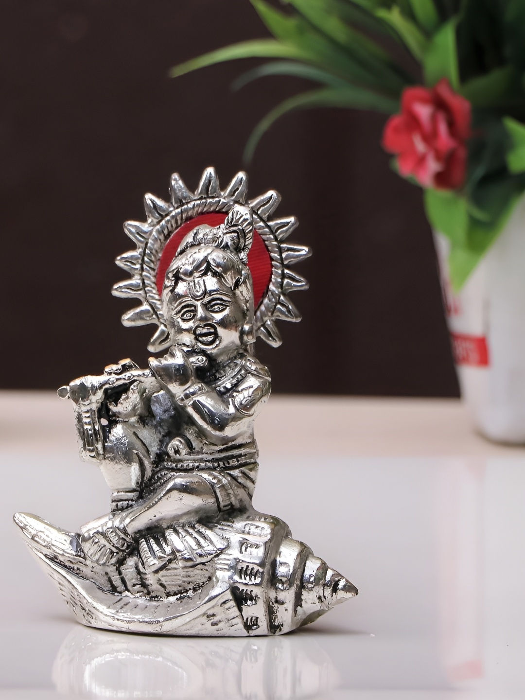 

Kridaykraft Silver-Toned Krishna Showpiece