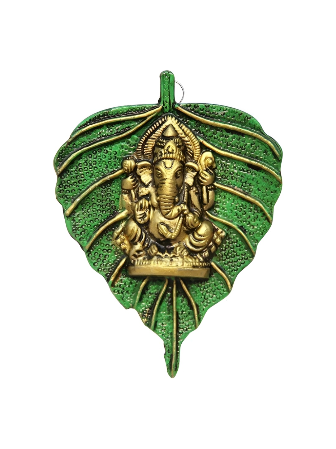 

Kridaykraft Gold toned & Green Metal Medium Religious Idol Showpiece