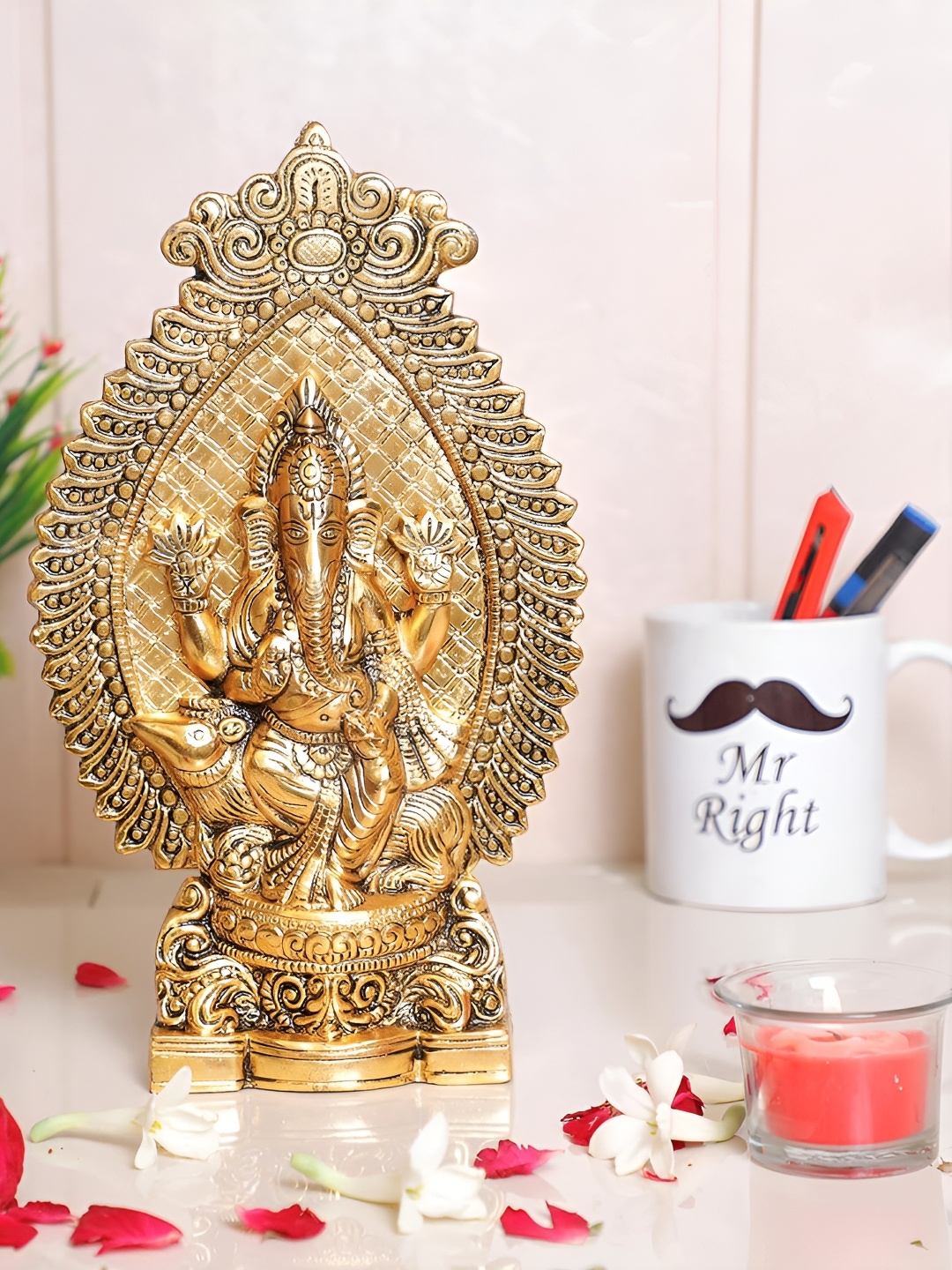 

Kridaykraft Gold-Toned Ganesh Showpiece