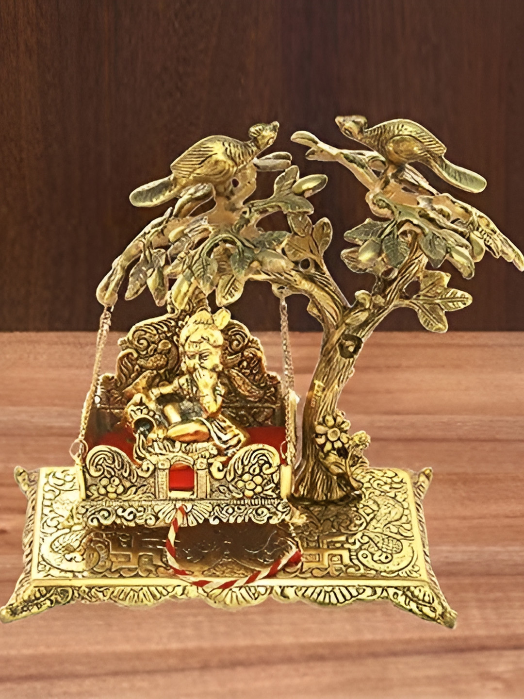 

Kridaykraft Gold-Toned Metal Small Krishna Idol Showpiece