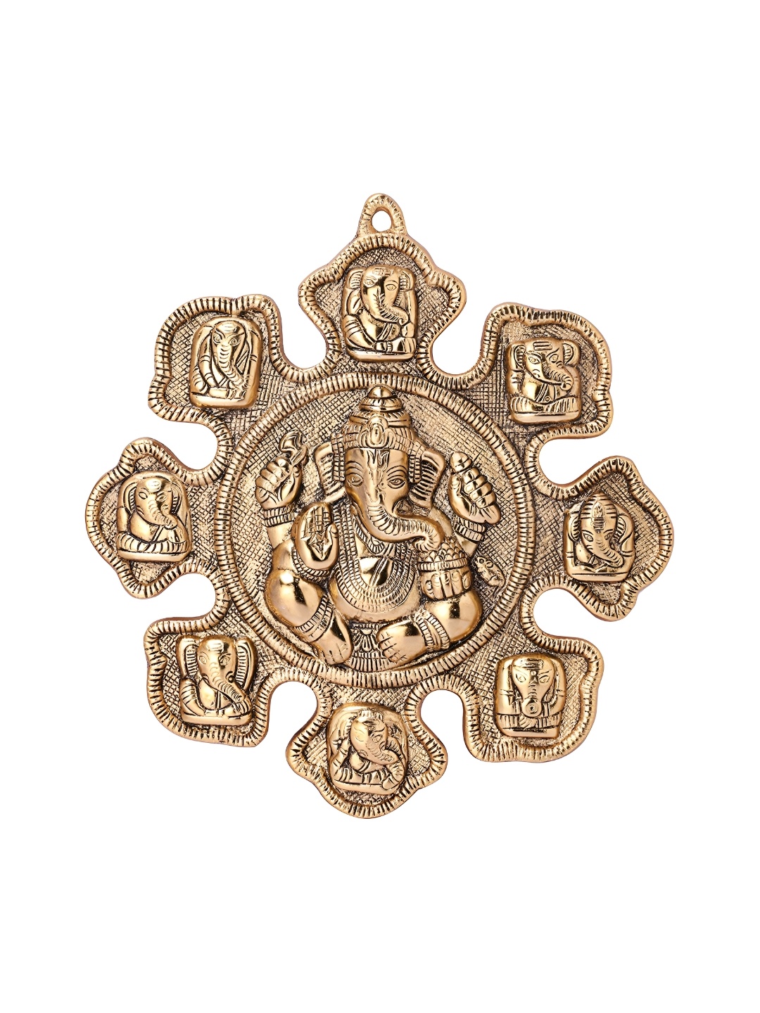 

Kridaykraft Gold-Toned Metal Small Ganesh Ji Idol Showpiece