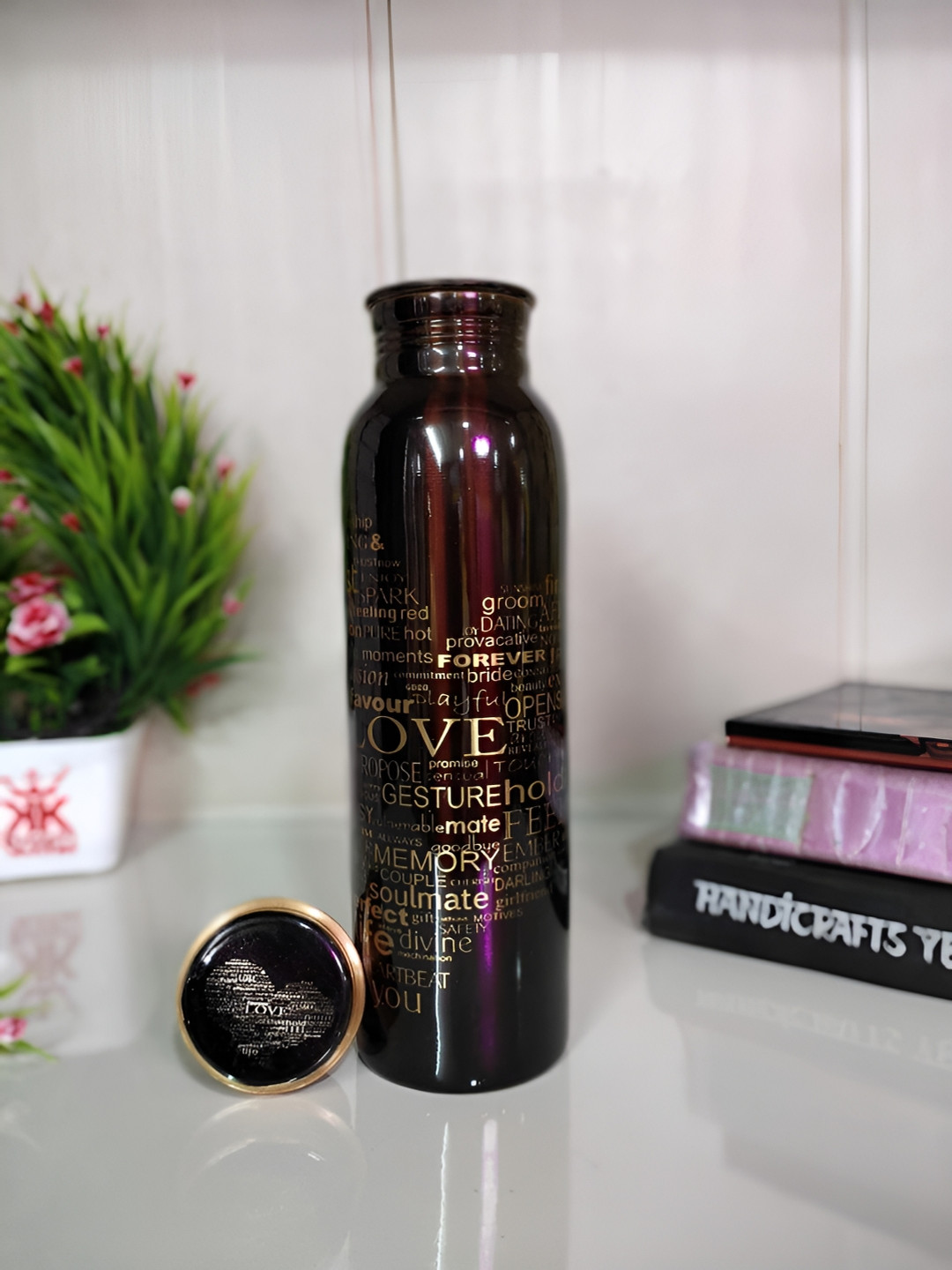 

Kridaykraft Black Copper Water bottle Showpiece 1 ltr