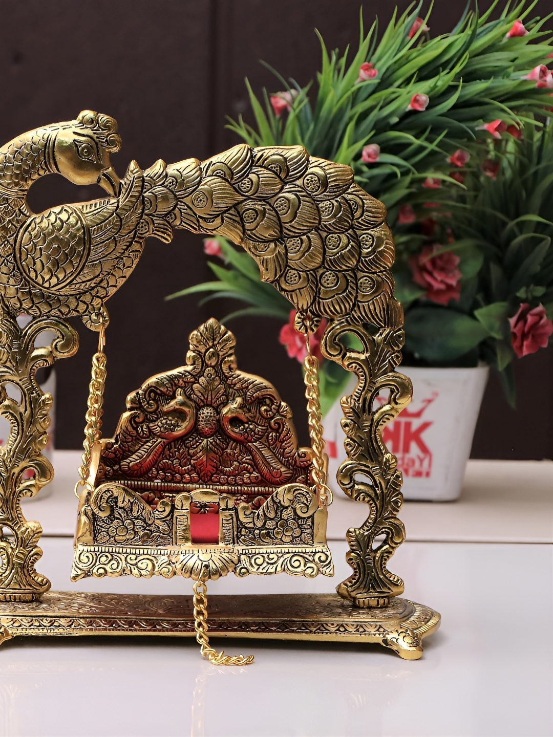 

Kridaykraft Gold Toned Metal Religious Idol Showpiece
