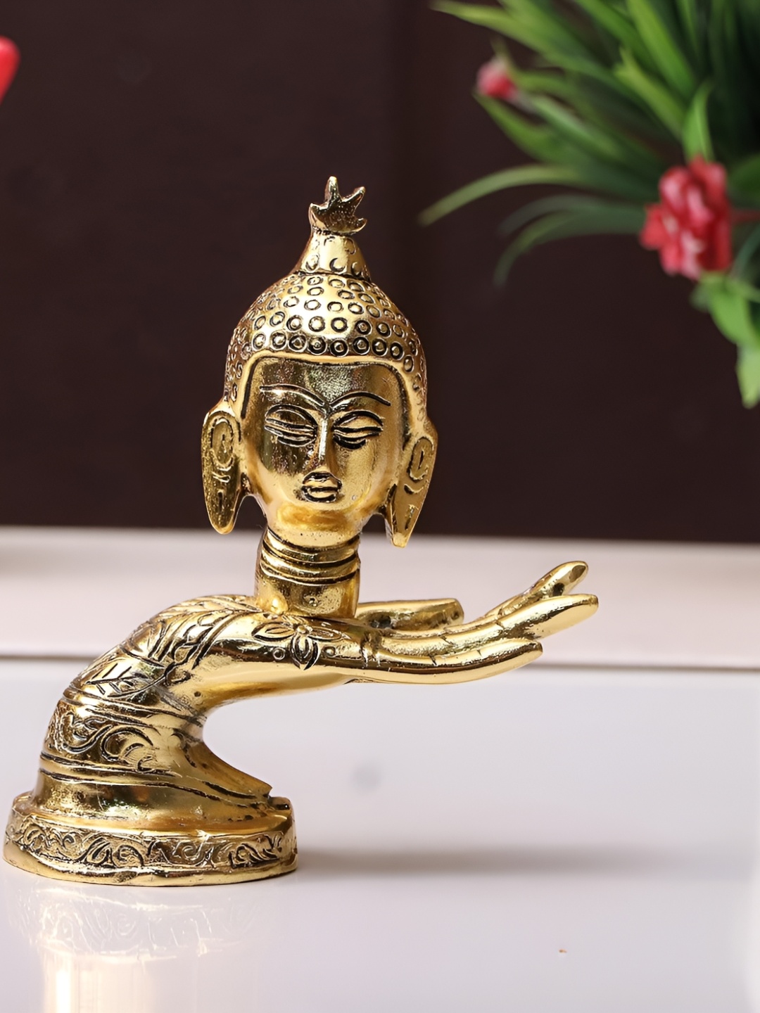 

Kridaykraft Gold Toned Buddha Idol Showpiece