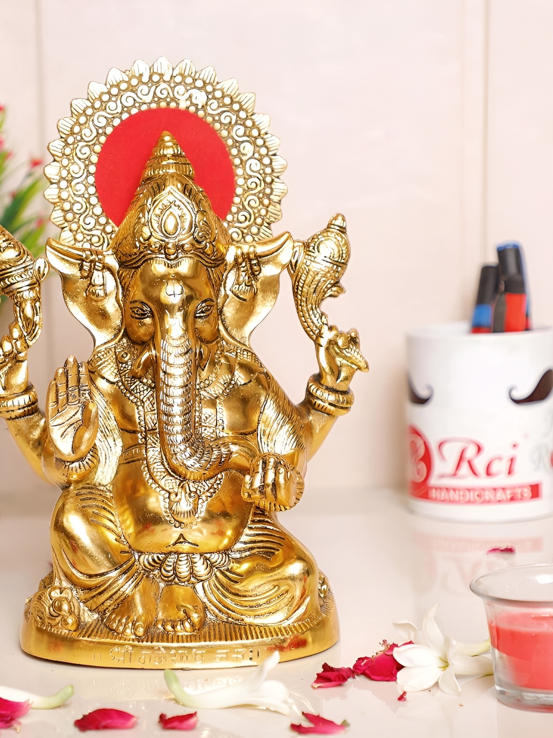 

Kridaykraft Gold Toned Religious Idol Showpiece