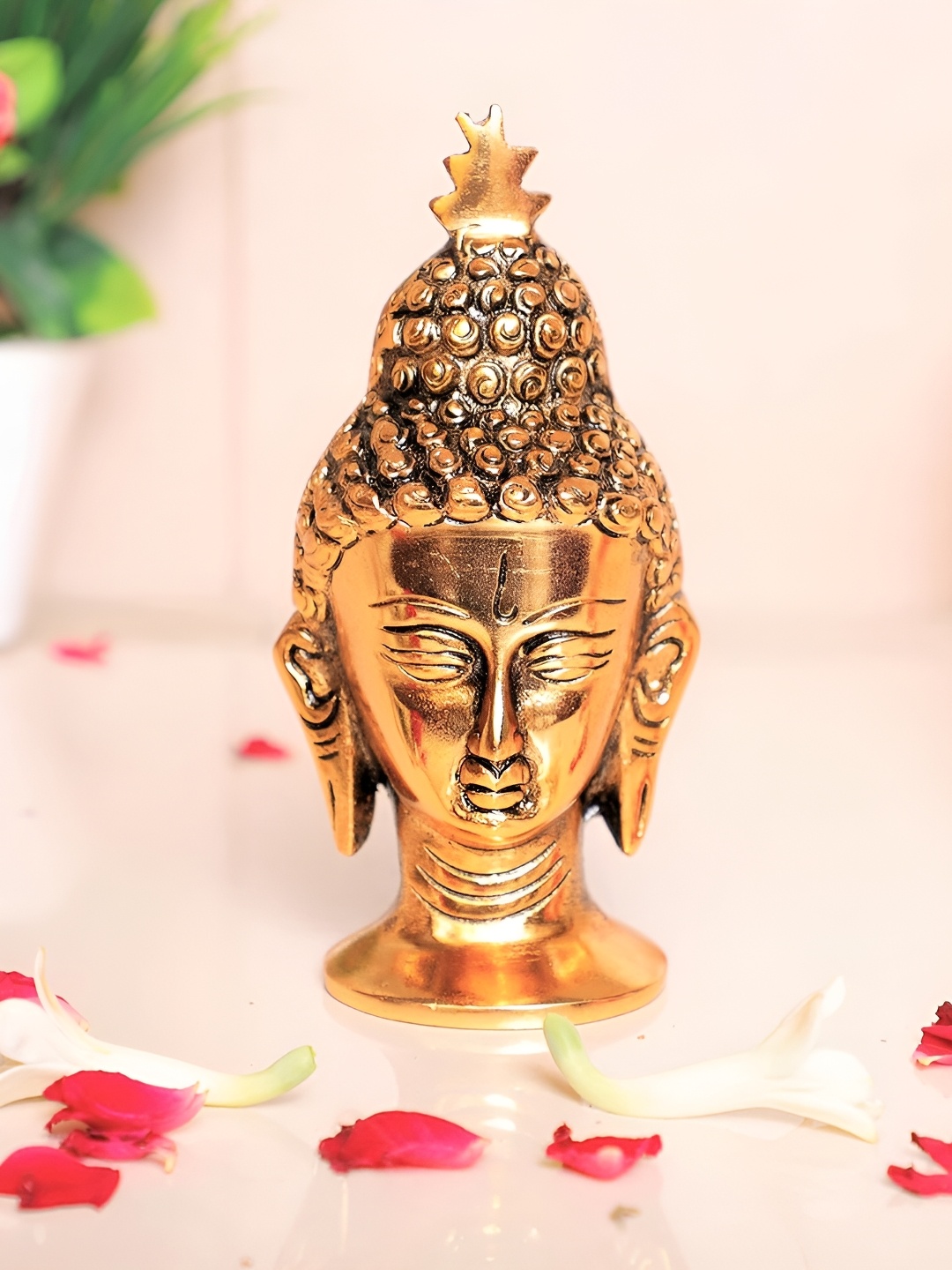 

Kridaykraft Gold Toned Buddha Idol Showpiece