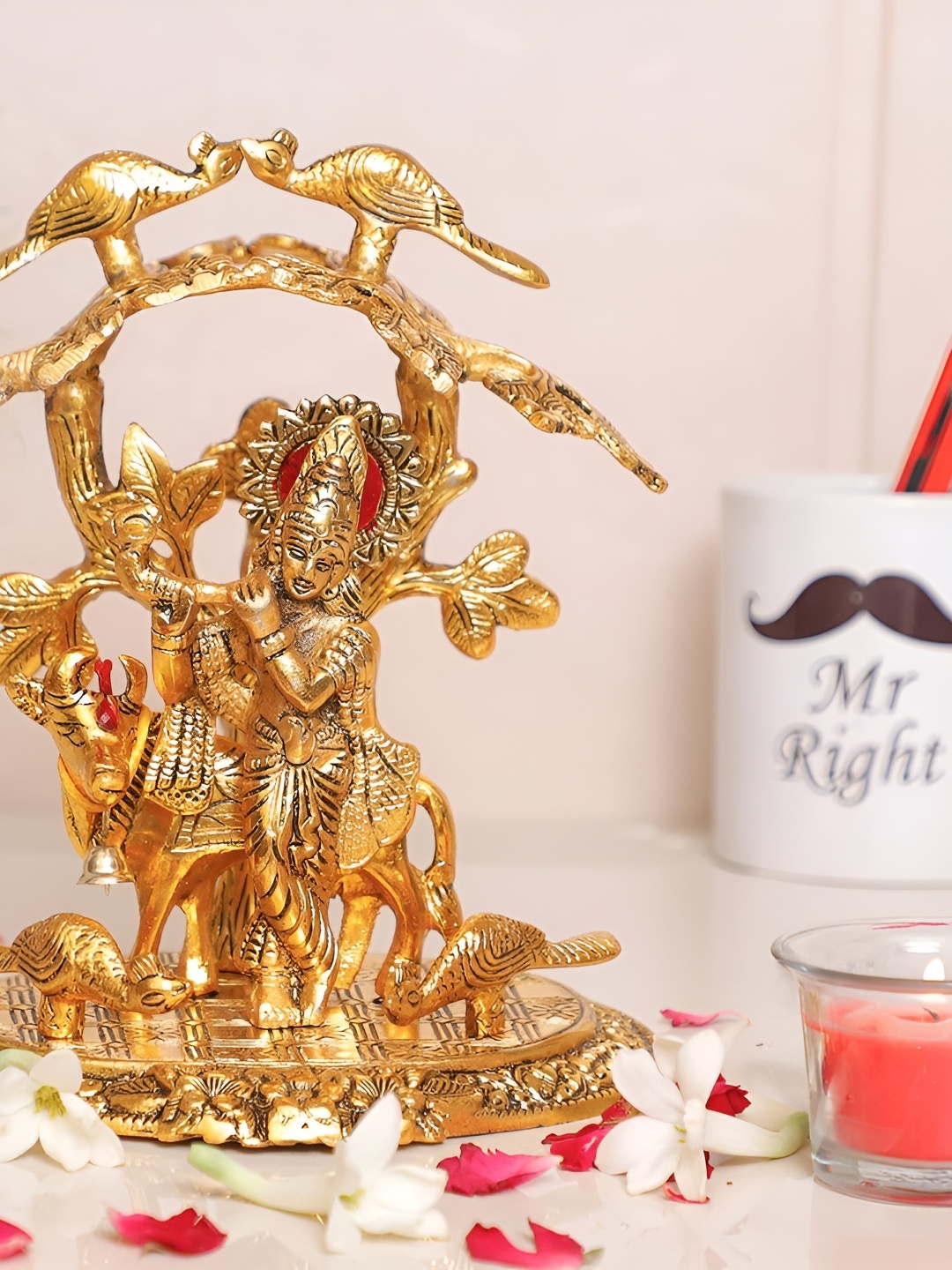 

Kridaykraft Gold-Toned Krishna Showpiece