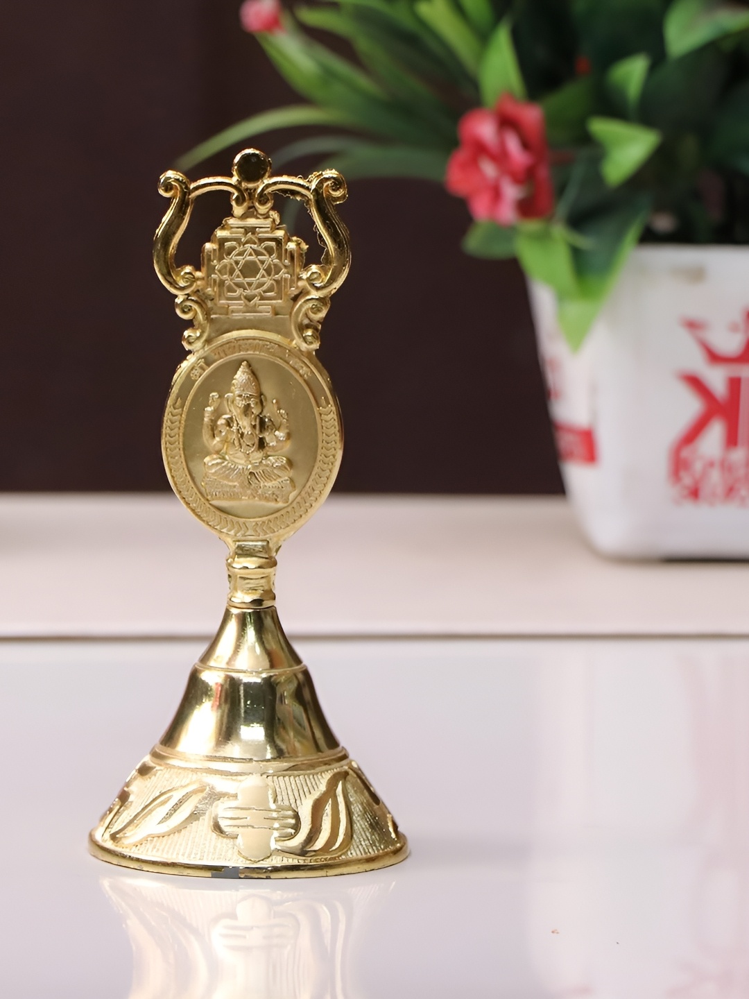 

Kridaykraft Gold Toned Metal Religious Idol Showpiece
