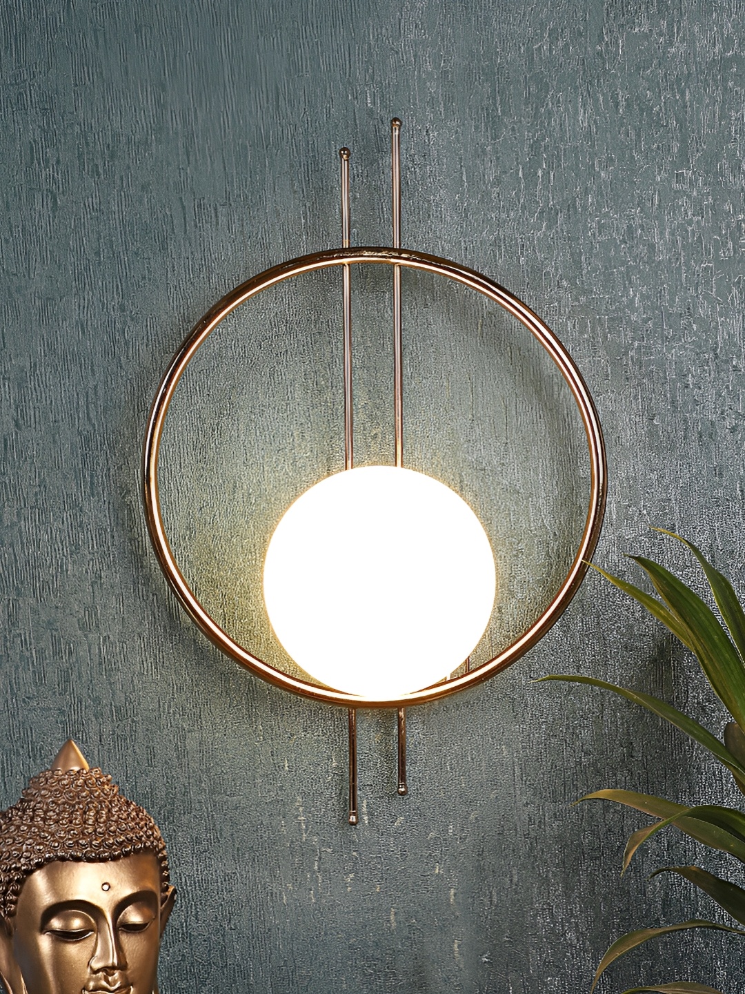 

ELIANTE Gold Toned & White Iron Contemporary Spherical Shaped Wall Lamp