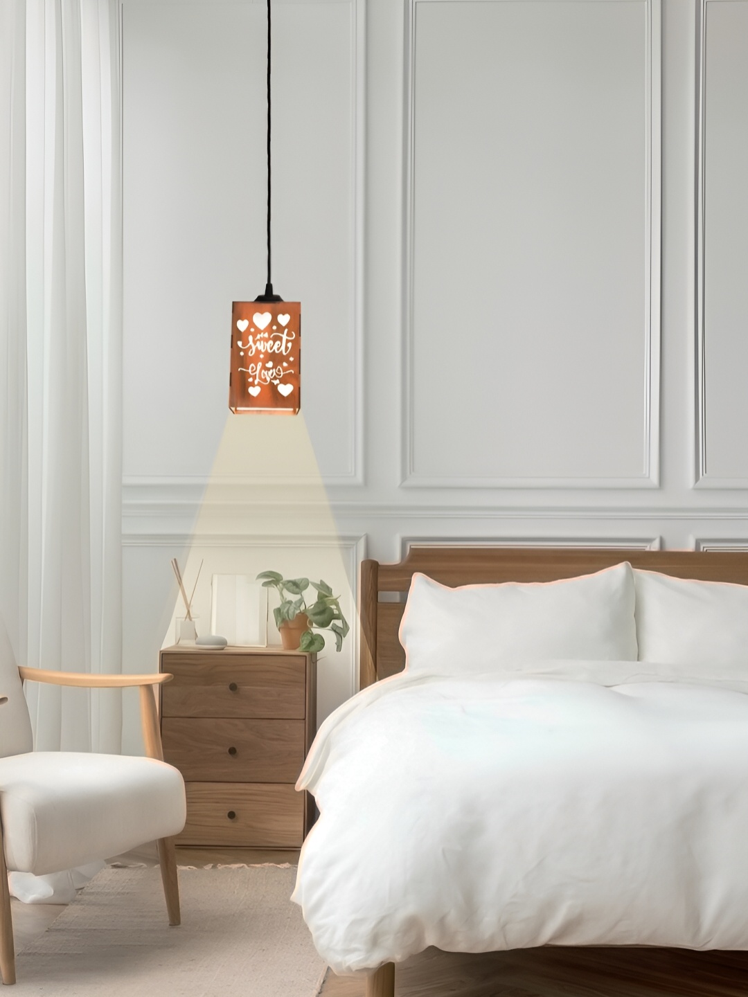 

Gojeeva Brown Wooden 10 Watts Traditional Ceiling Lamp
