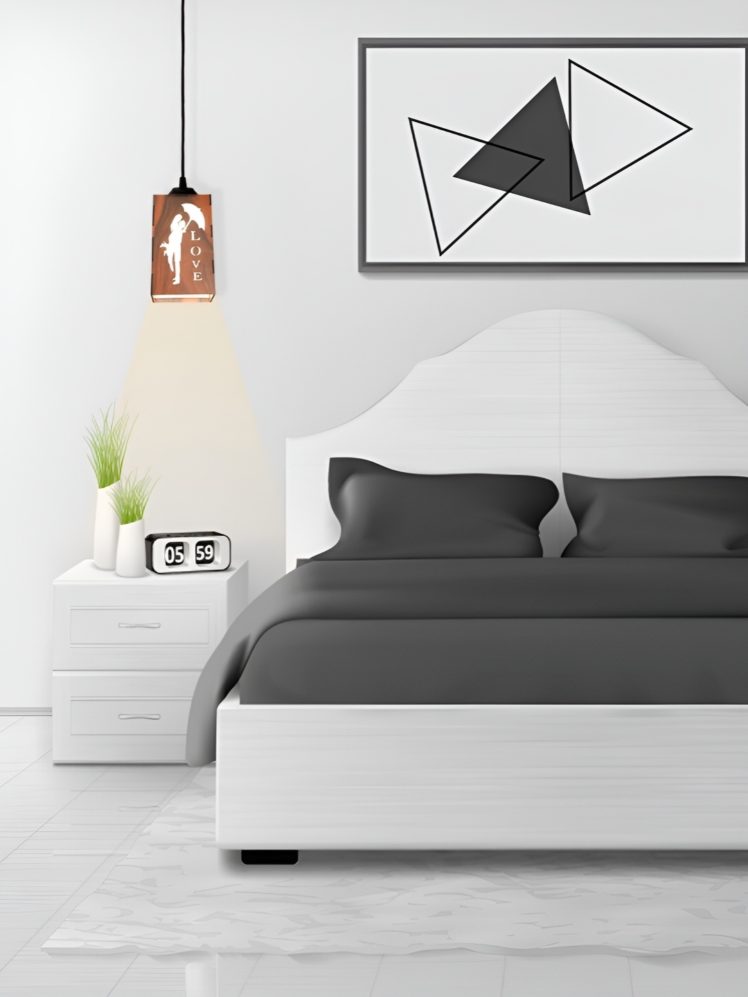 

Gojeeva Brown & White 2 Pieces Textured Contemporary Ceiling Lamps