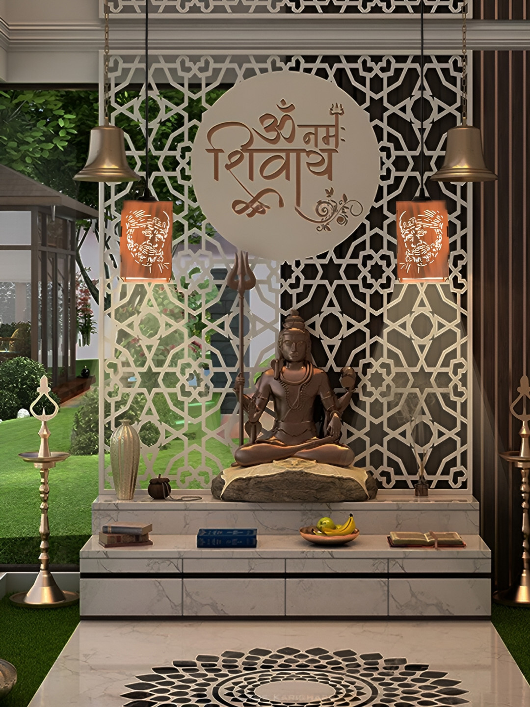 

Gojeeva Brown 4 Pieces Rectangle Textured Wooden Traditional Ceiling Lamps