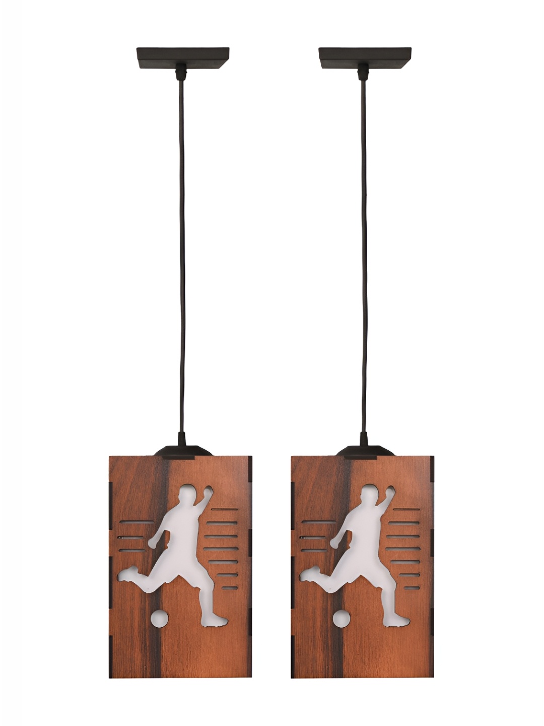 

Gojeeva Brown Rectangle Textured Wooden Contemporary Ceiling Lamp