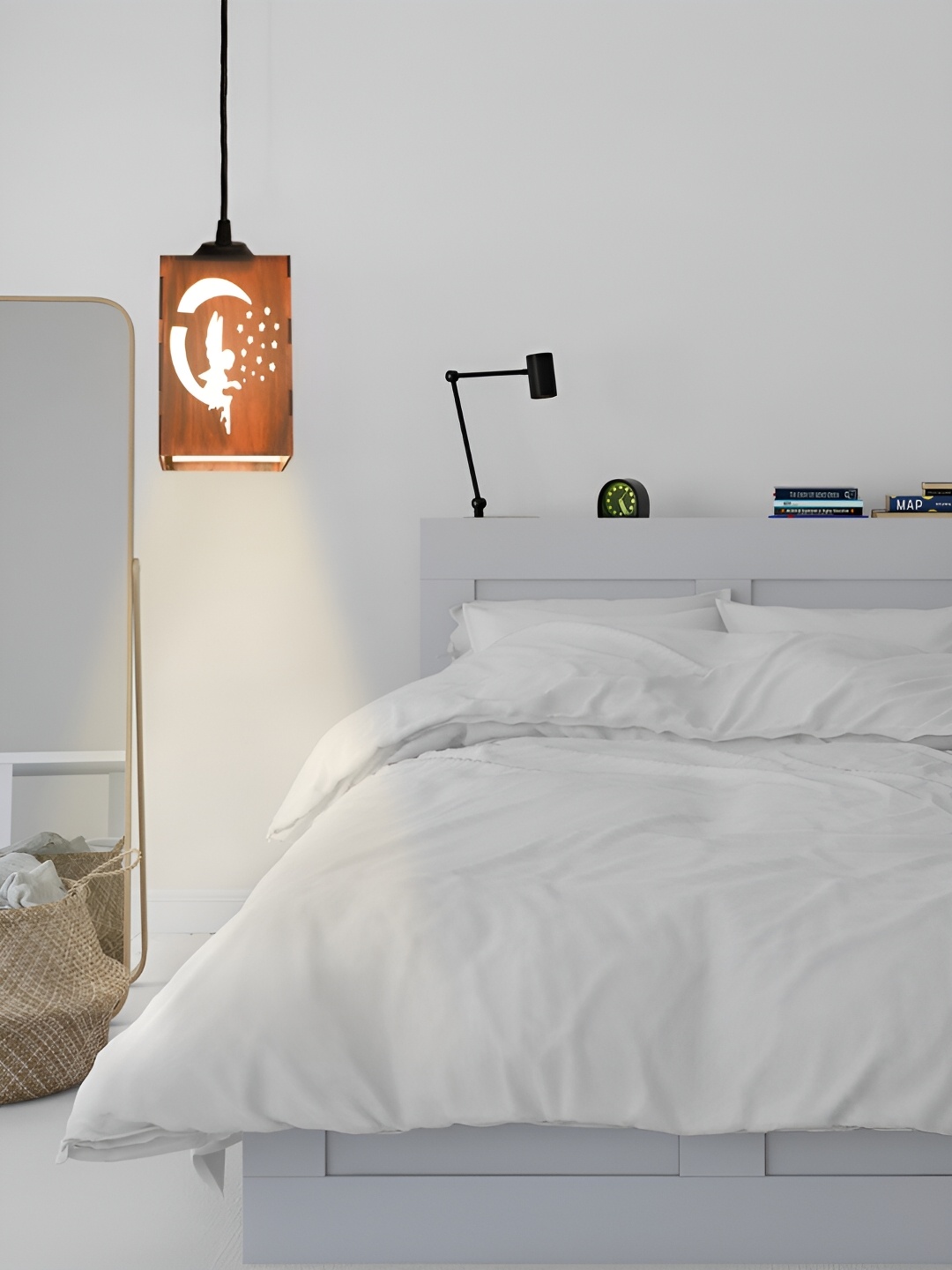 

Gojeeva Brown Rectangle Textured Wooden Contemporary Ceiling Lamp