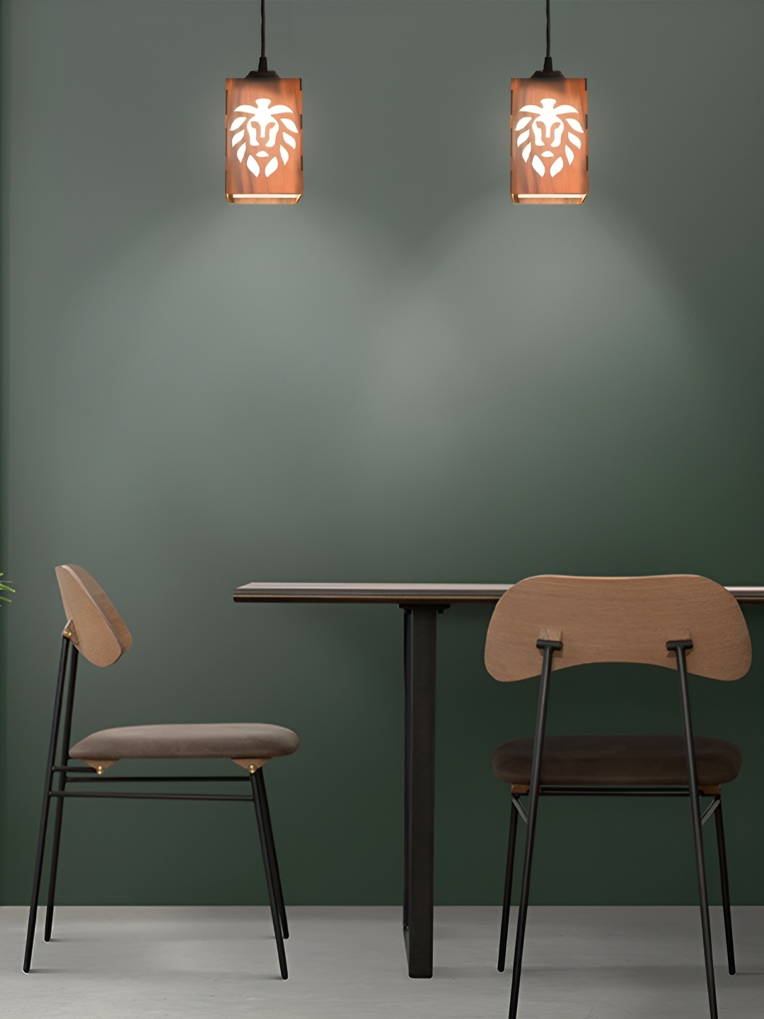 

Gojeeva Brown 4 Pieces Rectangle Textured Wooden Contemporary Ceiling Lamps
